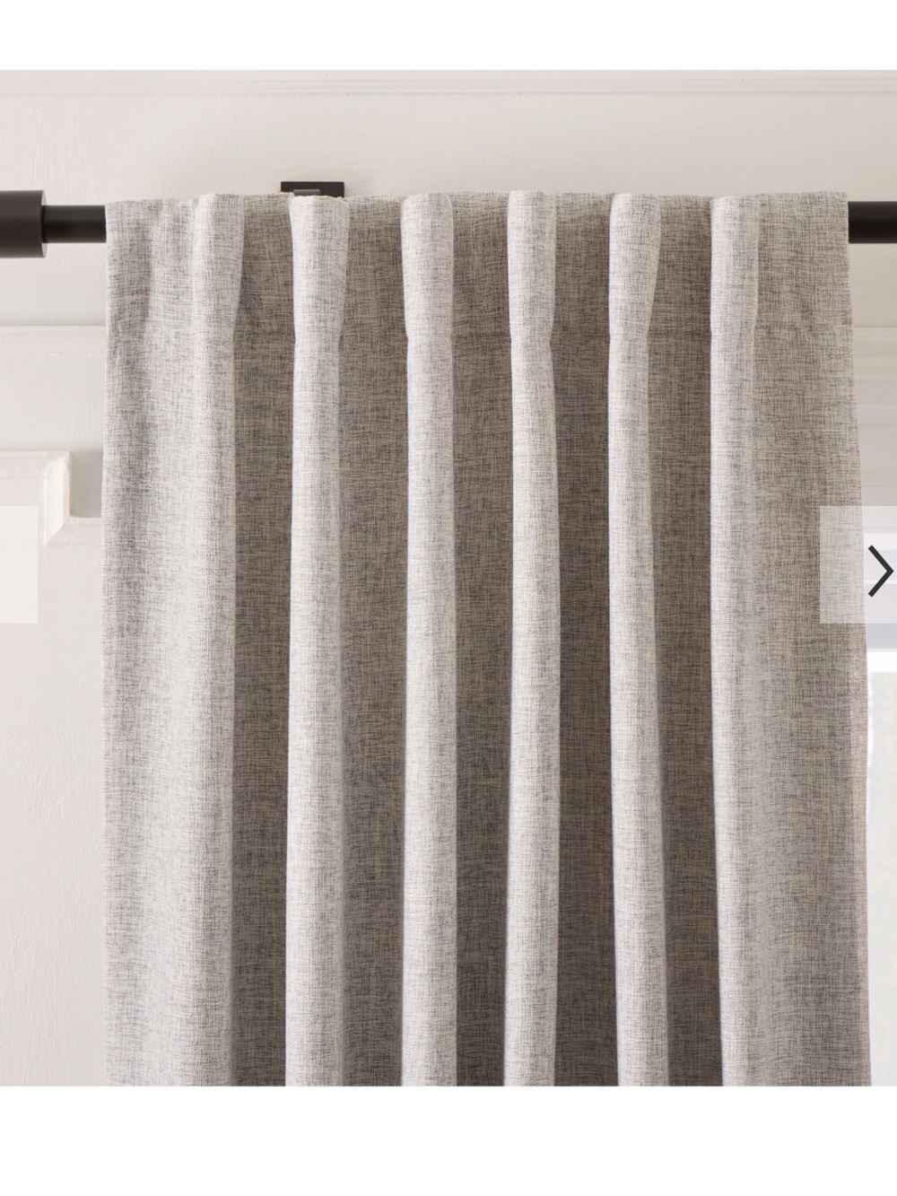 Pair of West Elm Cotton crossweave Textured blackout curtains